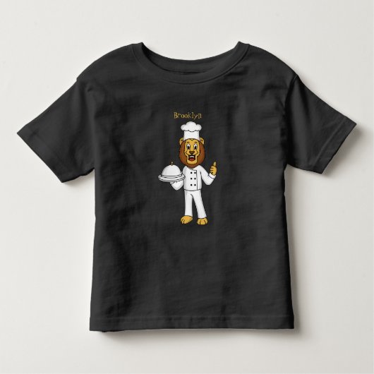 Niedliche Cartoon-Illustration für Löwen-Koch Kleinkind T-shirt (Vorderseite)