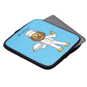 Niedliche Cartoon-Illustration für Löwen-Koch Laptopschutzhülle