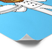 Niedliche Cartoon-Illustration für Löwen-Koch Poster (Ecke)