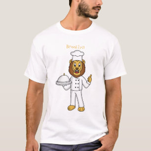 Niedliche Cartoon-Illustration für Löwen-Koch T-Shirt