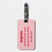 Niedliche Cartoon-Illustration Gepäckanhänger (Rückseite vertikal)