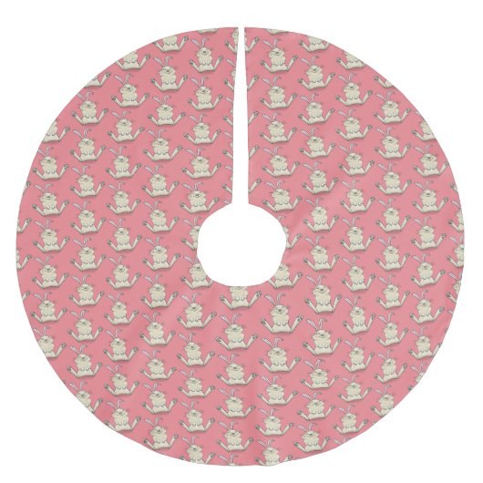 Niedliche Cartoon-Illustration Polyester Weihnachtsbaumdecke (Vorderseite)