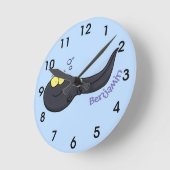 Niedliche Cartoon-Illustration Runde Wanduhr (Winkel)