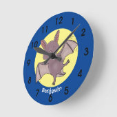 Niedliche Cartoon-Illustration Runde Wanduhr (Winkel)