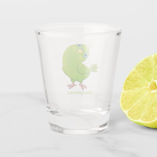 Niedliche Cartoon-Illustration Schnapsglas (Rückseite)