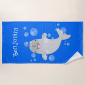 Niedliche Cartoon-Illustration Strandtuch (Vorderseite)