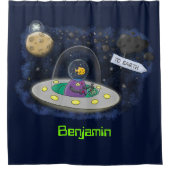 Niedliche Cartoon-Illustration über Fische im Welt Duschvorhang (Vorderseite)