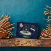 Niedliche Cartoon-Illustration über Fische im Welt Fotoplatte (Seite)