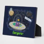 Niedliche Cartoon-Illustration über Fische im Welt Fotoplatte (Seite)