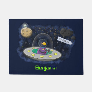 Niedliche Cartoon-Illustration über Fische im Welt Fußmatte