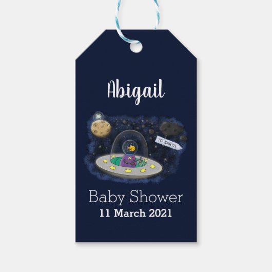 Niedliche Cartoon-Illustration über Fische im Welt Geschenkanhänger (Vorderseite)