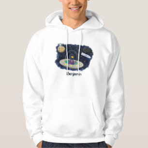 Niedliche Cartoon-Illustration über Fische im Welt Hoodie