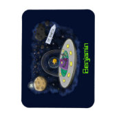 Niedliche Cartoon-Illustration über Fische im Welt Magnet (Vertikal)