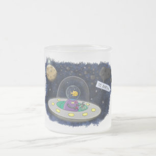 Niedliche Cartoon-Illustration über Fische im Welt Mattglastasse