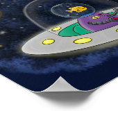 Niedliche Cartoon-Illustration über Fische im Welt Poster (Ecke)