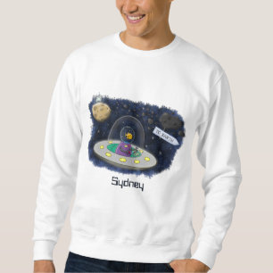 Niedliche Cartoon-Illustration über Fische im Welt Sweatshirt
