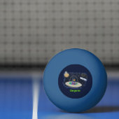 Niedliche Cartoon-Illustration über Fische im Welt Tischtennisball (Netto)