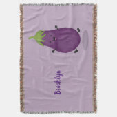 Niedliche Cartoon-Illustration von Auberginen Decke (Vorderseite Vertikal)