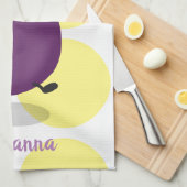 Niedliche Cartoon-Illustration von Auberginen Geschirrtuch (Viertel Falte)