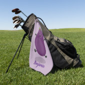 Niedliche Cartoon-Illustration von Auberginen Golfhandtuch (Gras)