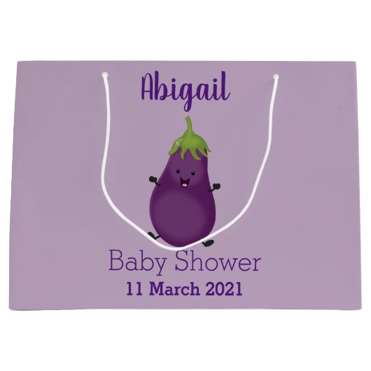 Niedliche Cartoon-Illustration von Auberginen Große Geschenktüte (Vorderseite)