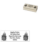 Niedliche Cartoon-Illustration von Auberginen Gummistempel (Stempel)