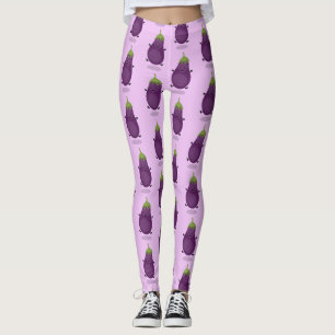 Niedliche Cartoon-Illustration von Auberginen Leggings