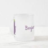 Niedliche Cartoon-Illustration von Auberginen Mattglastasse (Vorderseite Links)