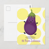 Niedliche Cartoon-Illustration von Auberginen Postkarte (Vorne/Hinten)