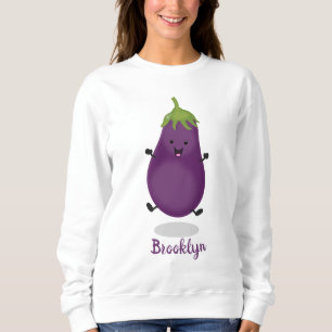 Niedliche Cartoon-Illustration von Auberginen Sweatshirt