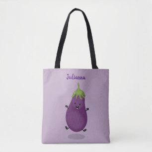 Niedliche Cartoon-Illustration von Auberginen Tasche