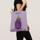Niedliche Cartoon-Illustration von Auberginen Tasche (Von Nahem)