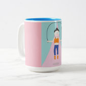 niedliche Cartoon Jump Robe Tasse (Vorderseite Links)