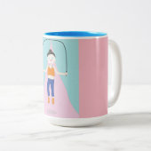 niedliche Cartoon Jump Robe Tasse (VorderseiteRechts)