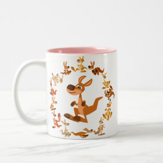Niedliche Cartoon-Kängurusmandala-Tasse Zweifarbige Tasse