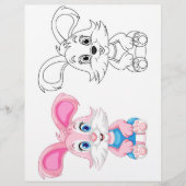 Niedliche Cartoon-Kaninchenfarbseite Flyer (Vorne)