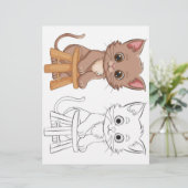 Niedliche Cartoon-Katze-Farbseite (Stehend Vorderseite)