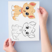 Niedliche Cartoon-Katze-Farbseite Flyer (Hand)