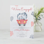 Niedliche Cartoon-Katzen der Einsatzpartei Moderne Einladung (Stehend Vorderseite)