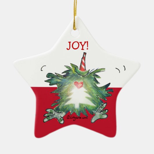 Niedliche Cartoon-Kiwi-Weihnachtsstern-Verzierung Keramik Ornament (Vorne)