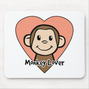 Niedliche Cartoon-Klipp-Kunst-Lächeln-Affe-Liebe Mousepad