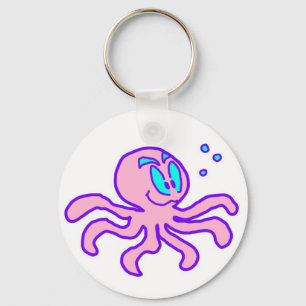 Niedliche Cartoon-Kraken-Wassertier lustig Schlüsselanhänger