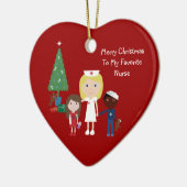 Niedliche Cartoon-Krankenschwester, Kinder u. Keramikornament (Links)