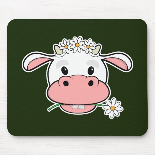Niedliche Cartoon Kuh | Kawaii Farm Animal Mouse P Mousepad (Vorne)
