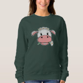 Niedliche Cartoon Kuh | Kawaii Farm Animal Sweatsh Sweatshirt (Vorderseite)