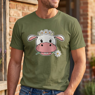 Niedliche Cartoon Kuh Kawaii Farm Tierischer T - T-Shirt