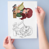 Niedliche Cartoon Leseratte Buchfärbungsseite Flyer (Hand)