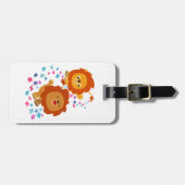 Niedliche Cartoon Löwen im Gepäckstück Garden Gepäckanhänger (Vorderseite horizontal)