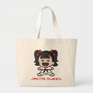 Niedliche Cartoon-Mädchen-Karate-Taschen-Tasche Jumbo Stoffbeutel