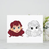 Niedliche Cartoon-Mädchenkopfseite (Stehend Vorderseite)